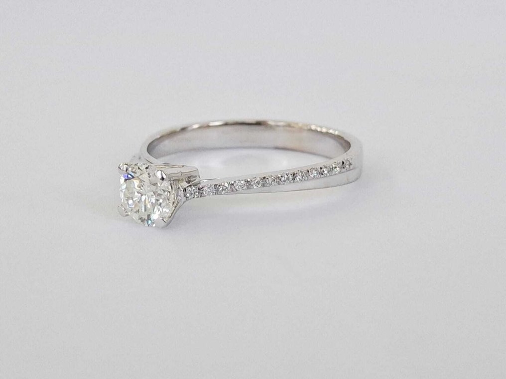 Kihlasormus - 18 kt. Valkokulta -  0.60ct. tw. Timantti (Luonnollinen) - Timantti #3.2