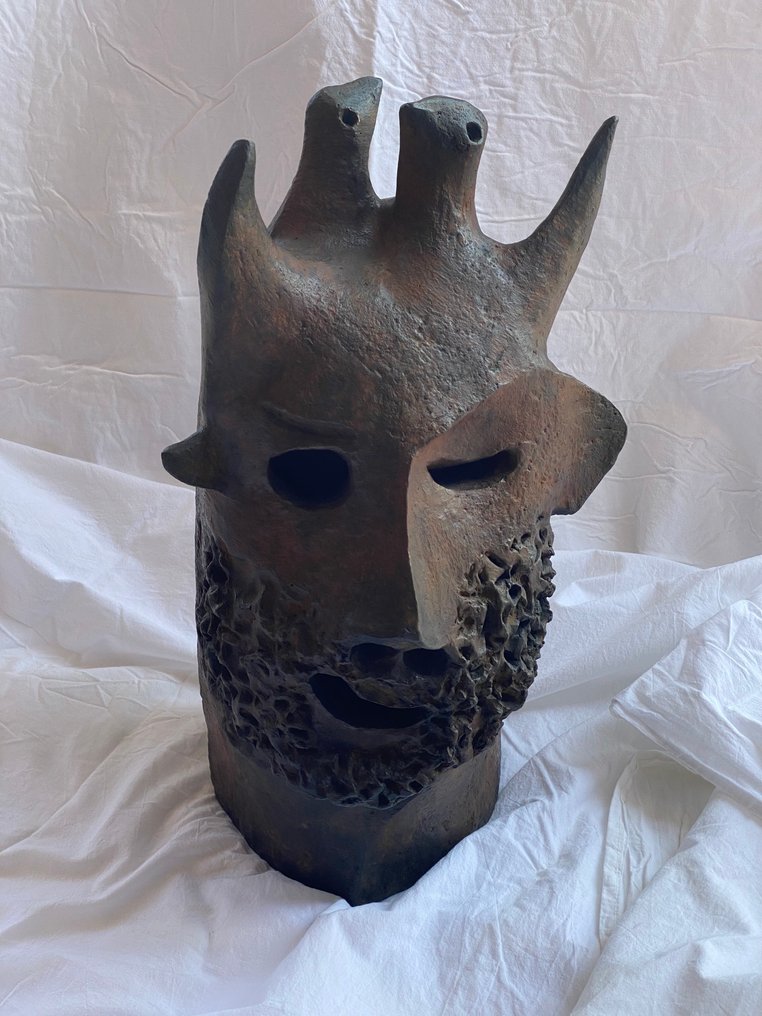 Juan García Ripollés (1932) - 雕塑, Busto Bifronte - 60 cm - 铜绿青铜 - 1998 #1.0