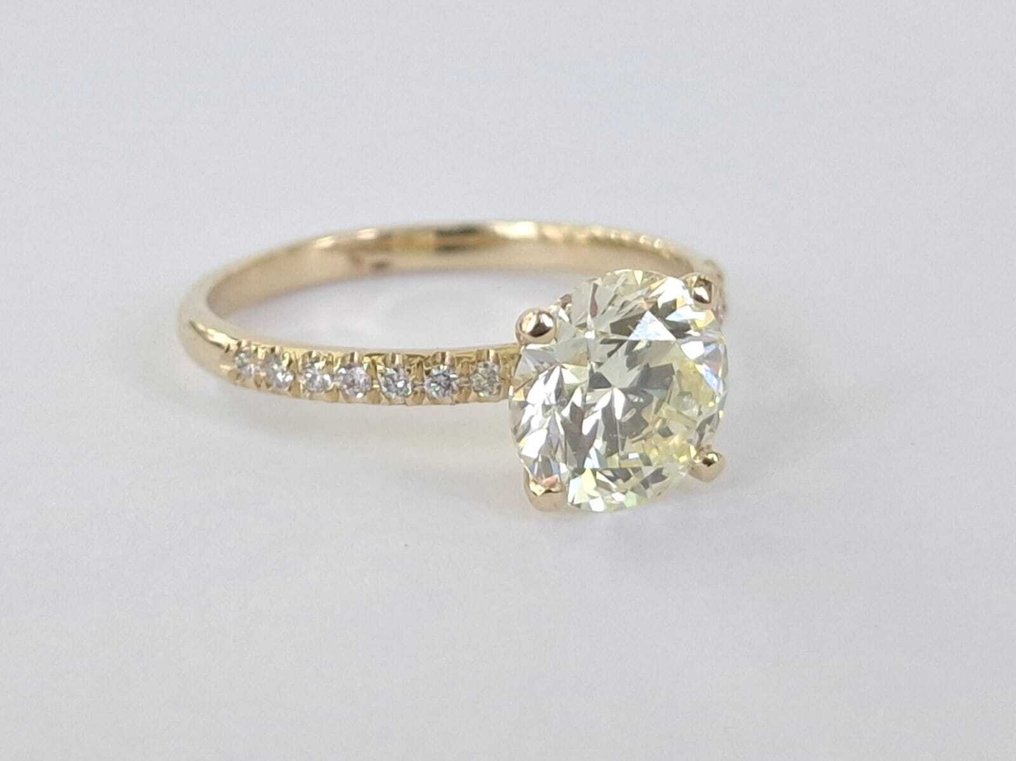 订婚戒指 - 14K包金 黄金 - 1.80ct. tw. 钻石 (天然) - 钻石 #1.0