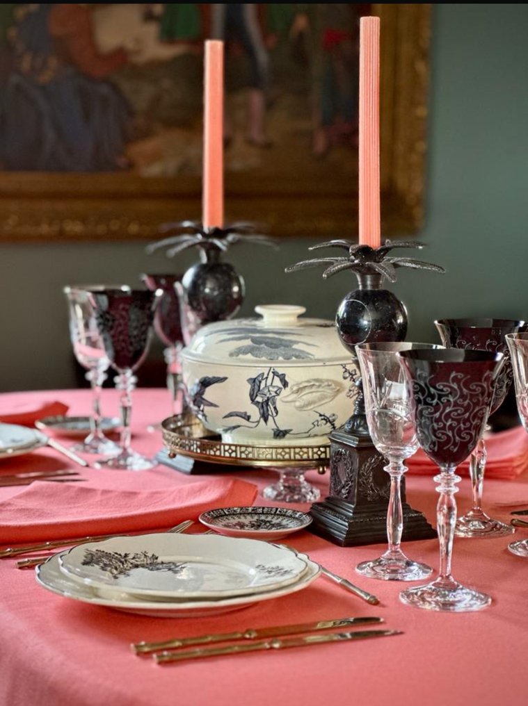 Elegant mantel i koralfarve til brede borde. - Dug - 270 cm - 180 cm #1.0