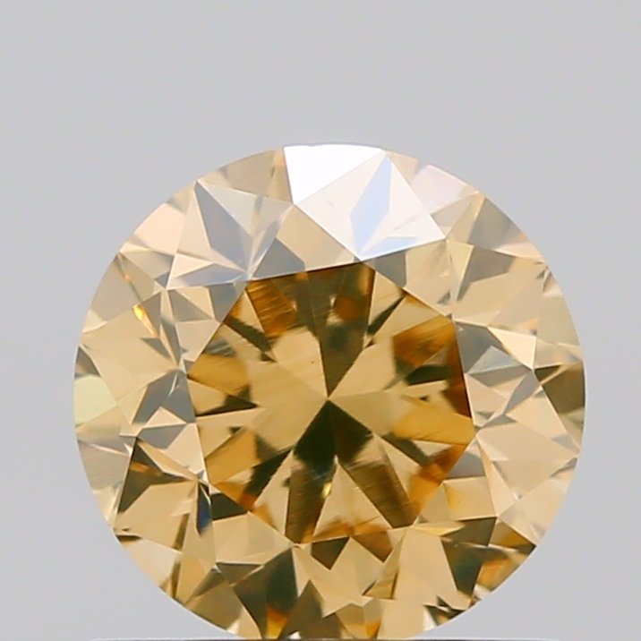 1 pcs Διαμάντι (Φυσικού χρώματος) - 0.84 ct - Στρογγυλό - Fancy Καφέ Κίτρινο - VS2 - Gemological Institute of America (GIA) #1.0