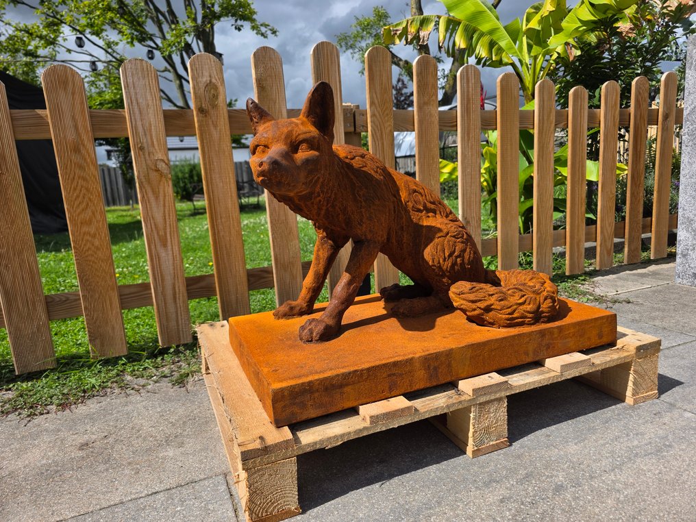 Statue, Large Fox 67cm 47kg - 49 cm - Cast iron #3.2