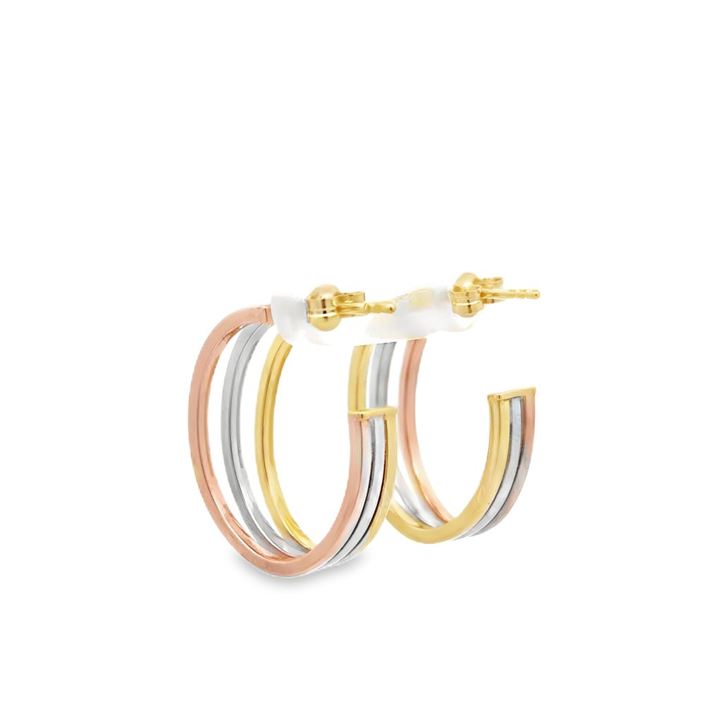 耳环 - 18K包金 黄金, 白金, 玫瑰金 - 三色 #4.3