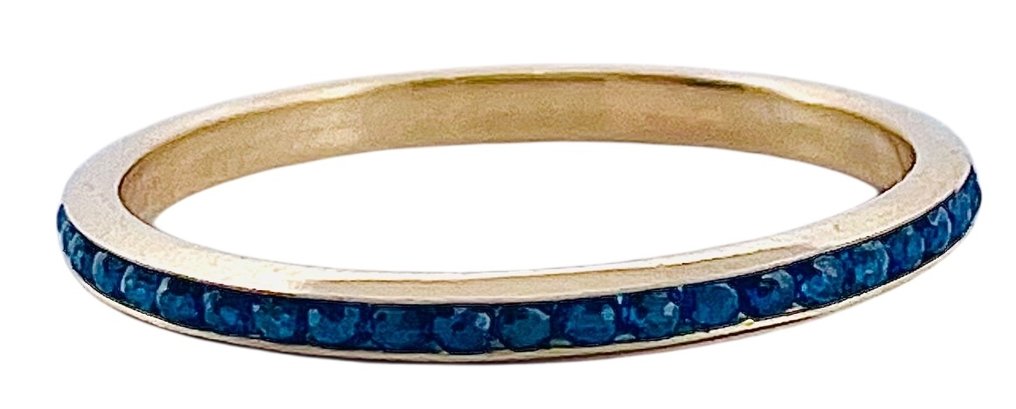 沒有保留價 - 戒指 - 18 克拉 黃金 藍寶石 #2.1