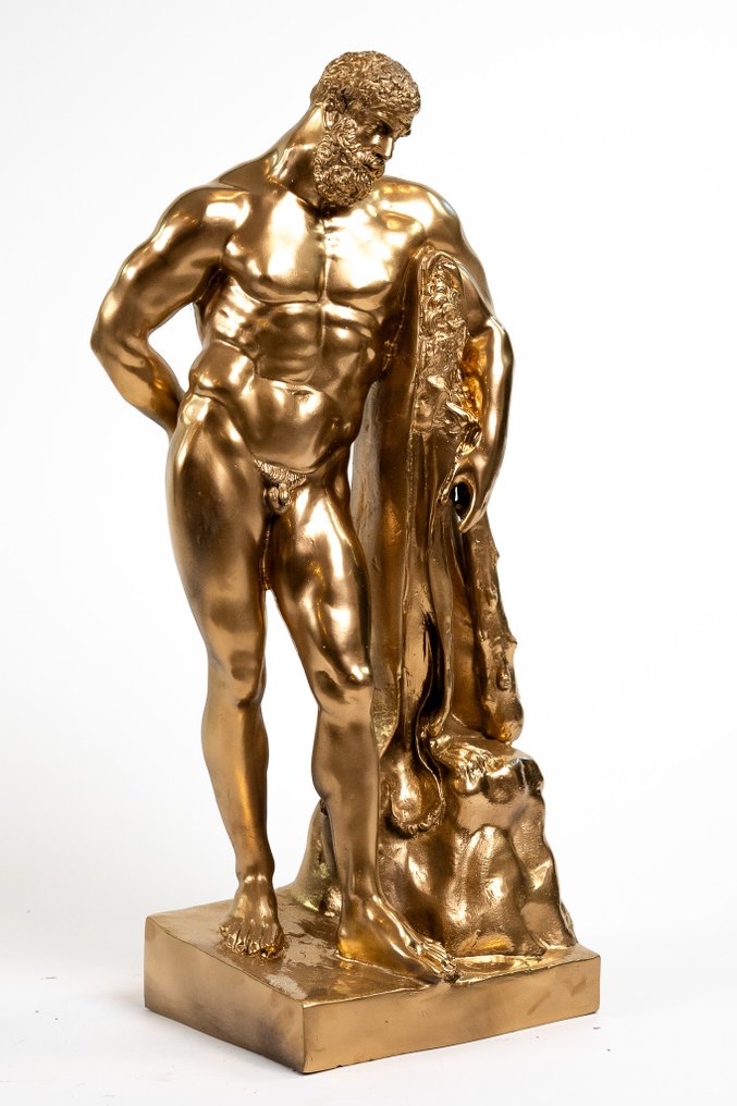 Γλυπτό, Ercole farnese in bronzo dorato - 59 cm - Μπρούντζος #4.3