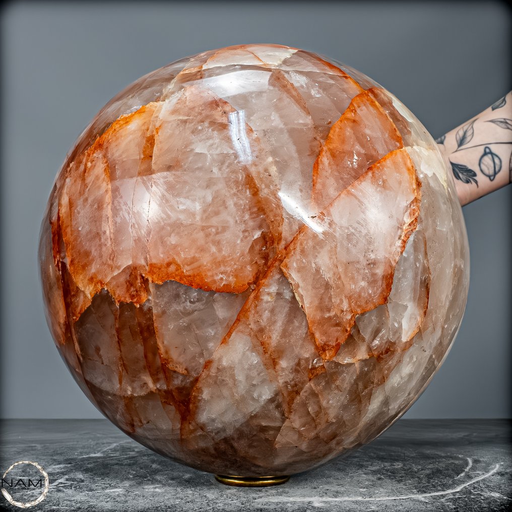 巴西天然火焰石英球 – 19公斤 清晰与力量——独特的优雅- 19014.86 g #3.2