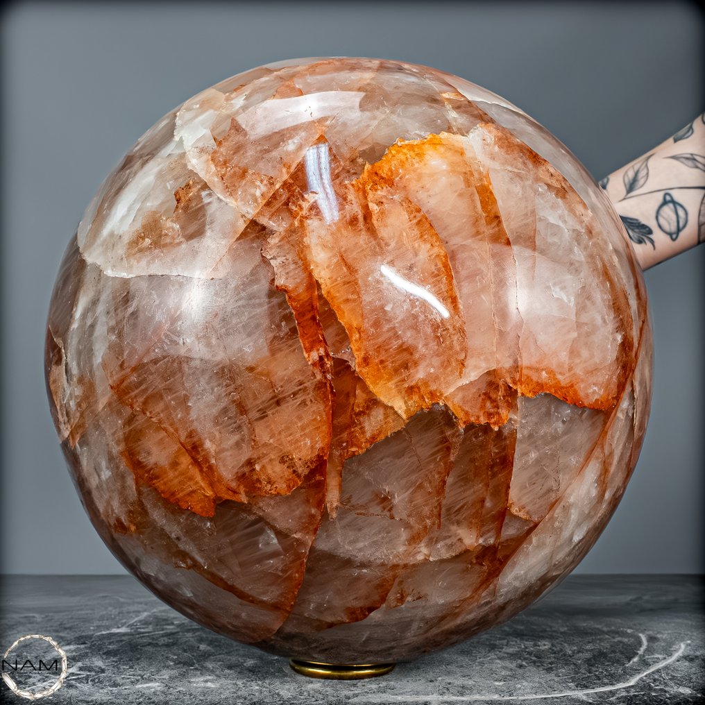 巴西天然火焰石英球 – 19公斤 清晰与力量——独特的优雅- 19014.86 g #2.1