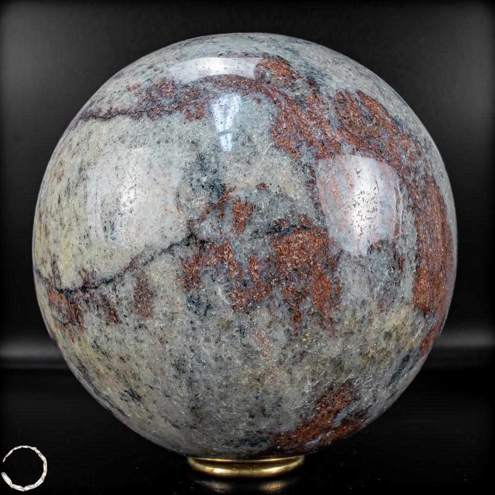 天然稀有红色车阵石 球体- 4845.46 g #1.0