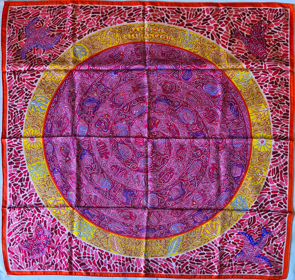 Hermès - LA LÉGENDE DU POISSON CORAIL by Christine Henry, recherché - Foulard #1.0