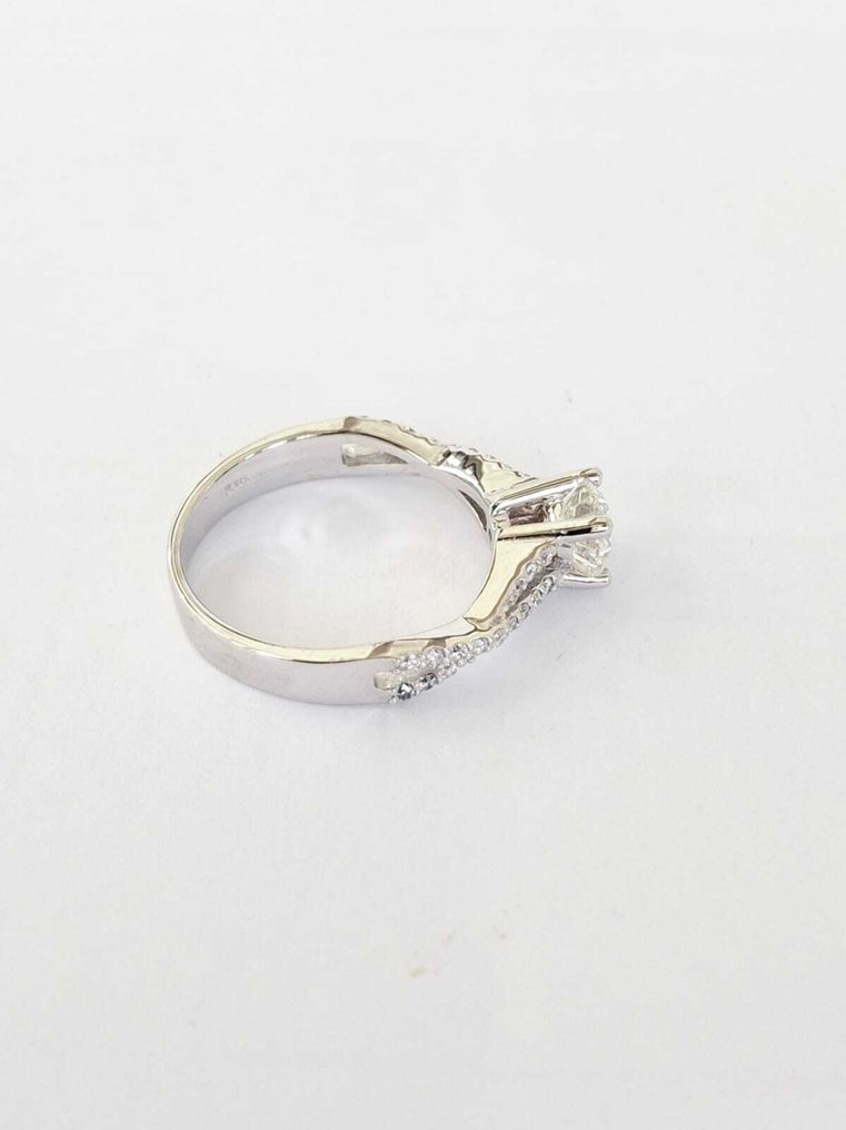 Kihlasormus - 18 kt. Valkokulta - 0.96ct. tw. Timantti (Luonnollinen) - Timantti #3.2