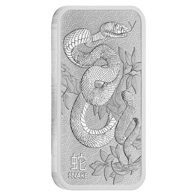 1 Troy Ounce - Argento .999 - 1 oz Australian Lunar Snake 9999 Fine Silver Bar  (Senza prezzo di riserva) #1.0