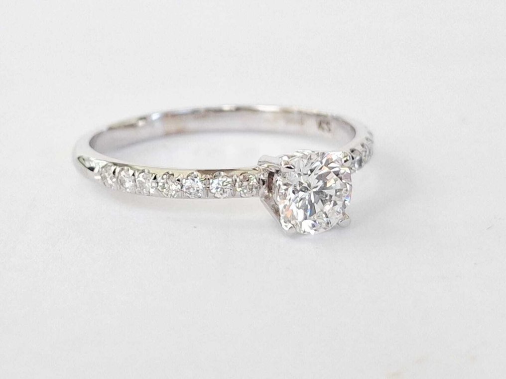 订婚戒指 - 14K包金 白金 - 0.70ct. tw. 钻石 (天然) - 钻石 #1.0