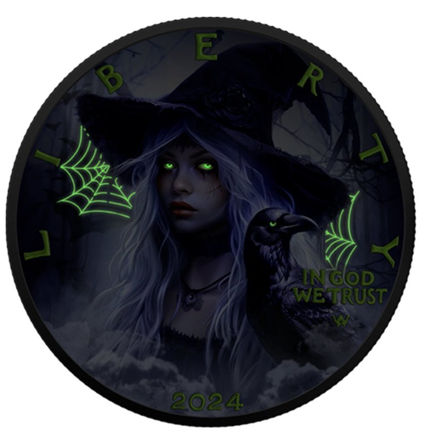 美國. 1 Dollar 2024 American Silver Eagle – Witch Spell Edition – 1 oz Silver .999 Colorized – Halloween Theme #2.1