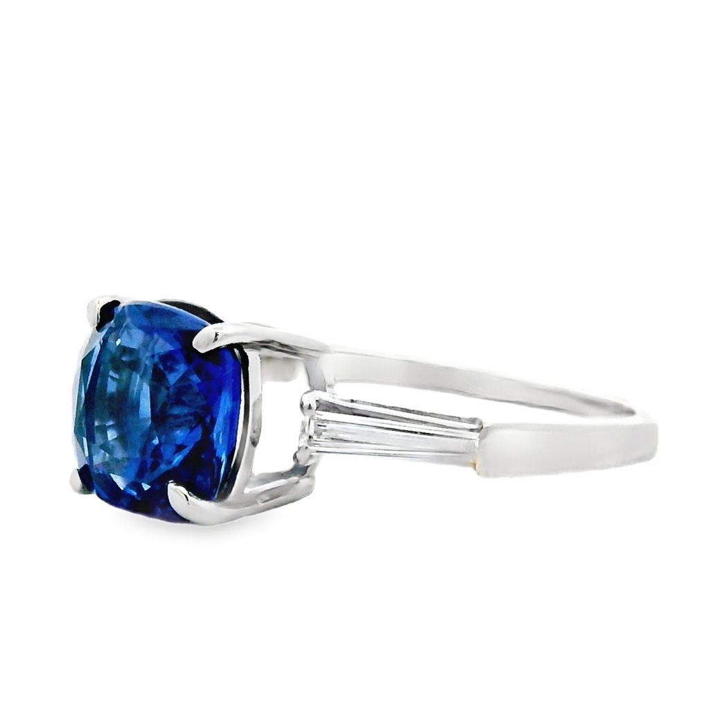 Δαχτυλίδι Πλατίνα -  3.35ct. tw. Ζαφείρι - Διαμάντι #1.0