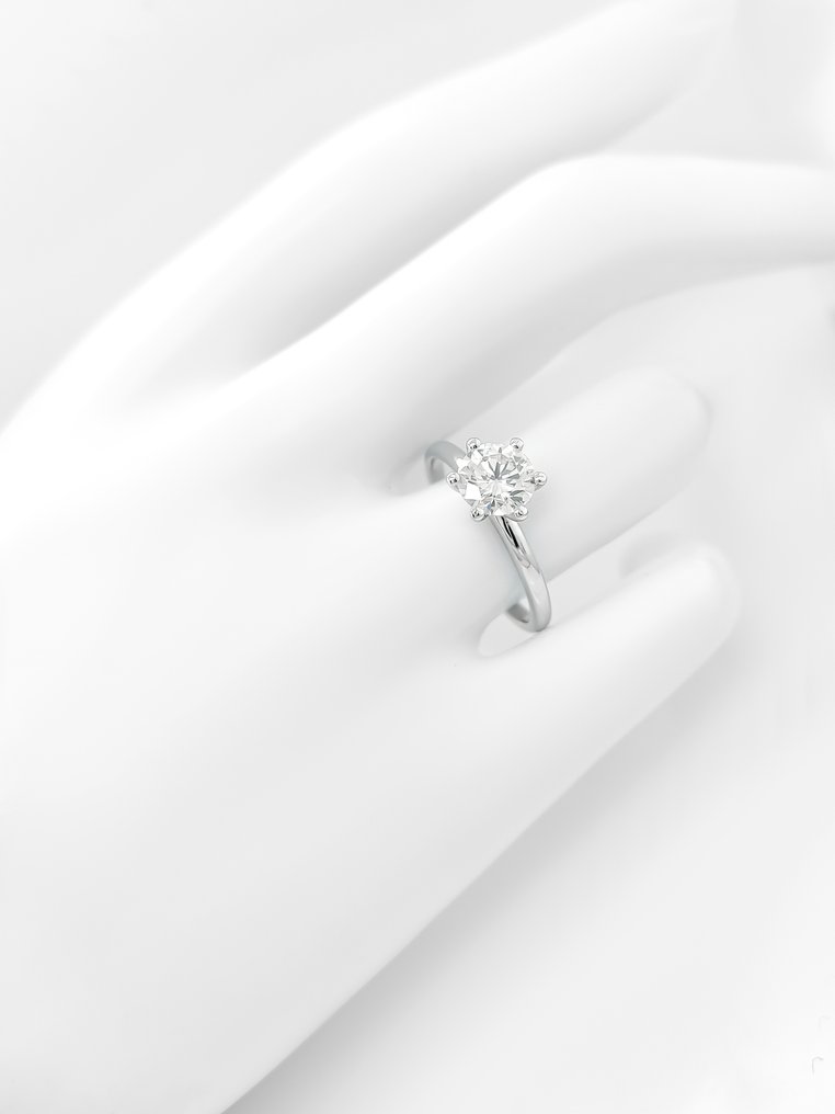 Bague - 14 carats Or blanc, H/VS1 - 1.01ct. tw. Diamant (Naturelle) - Certificat IGI #3.2
