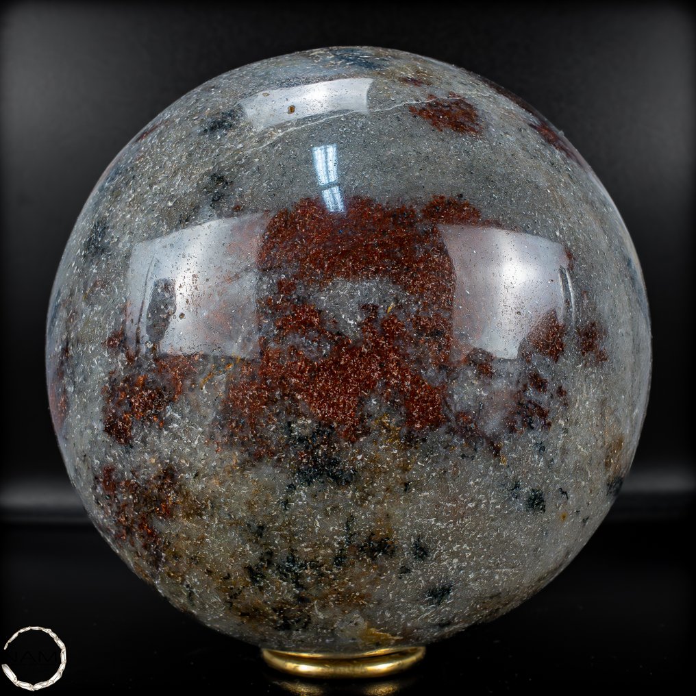 天然稀有红色车阵石 球体- 4845.46 g #1.0
