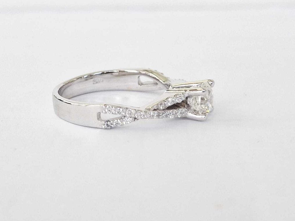 Kihlasormus - 18 kt. Valkokulta - 0.96ct. tw. Timantti (Luonnollinen) - Timantti #2.1