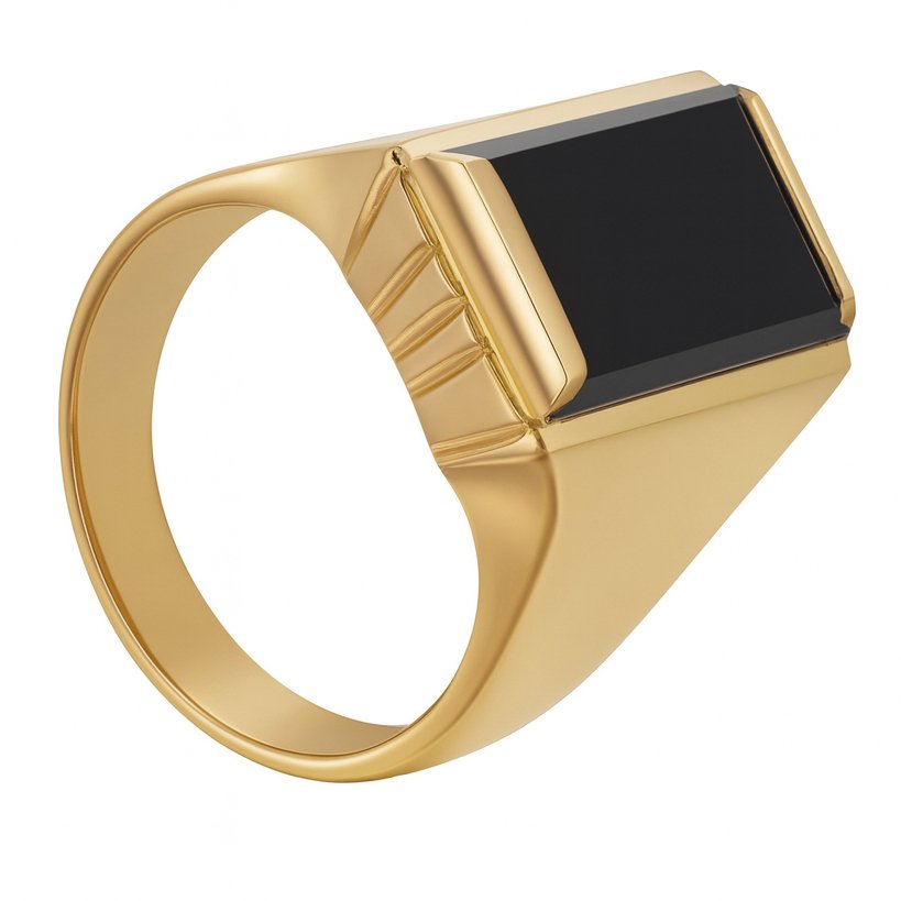 Inel - 18 ct. Aur galben - 15.00ct. tw. Onyx #1.0