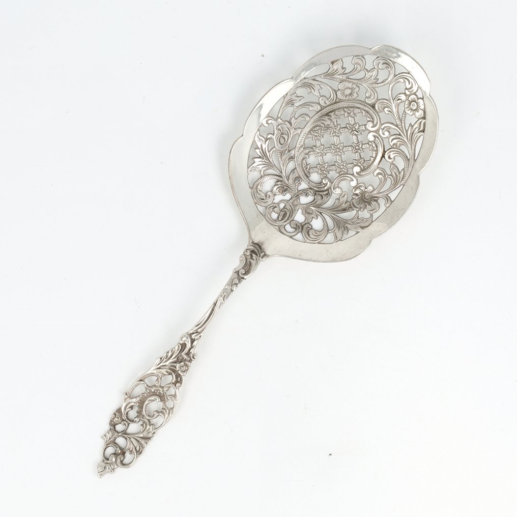 Rococo Neoclassical Patisserieschep / Pasteischep - Lingură - .833 argint #1.0