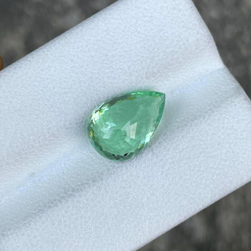 1 pcs  蓝色, 绿色 帕拉伊巴碧玺  - 4.37 ct - 国际有色宝石协会（ICA GemLab） - 梨形Paraiba电气石 #1.0