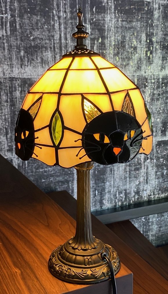 Style Tiffany - 檯燈 - 在新艺术运动的精神中《黑猫》 - 玻璃, 金屬 #1.0