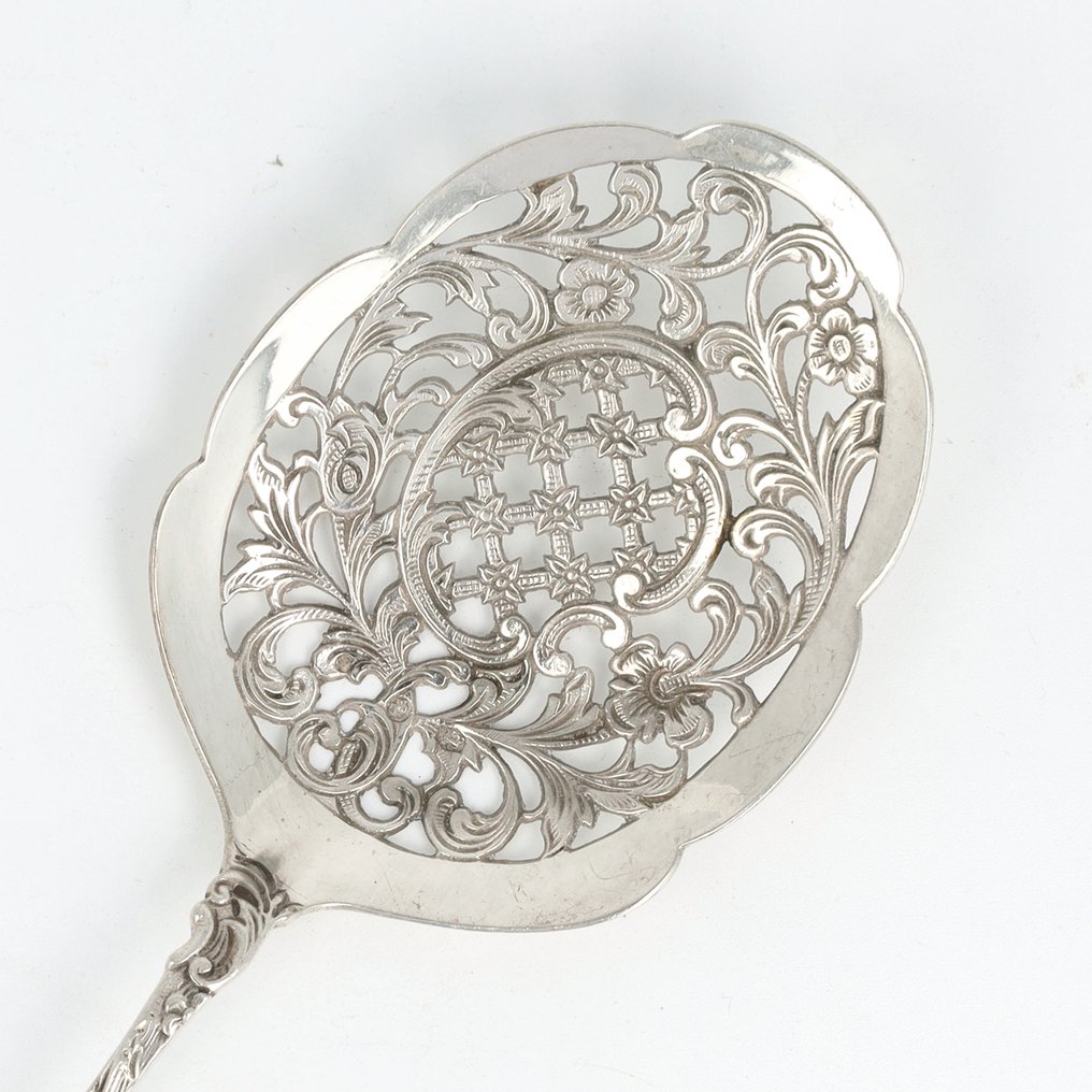 Rococo Neoclassical Patisserieschep / Pasteischep - Lingură - .833 argint #2.1