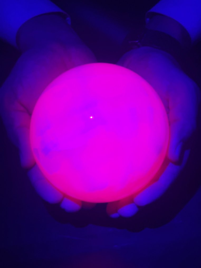 粉色锰方解石荧光 球体带底座 - 高度: 111 mm - 宽度: 111 mm- 2350 g - (1) #1.0