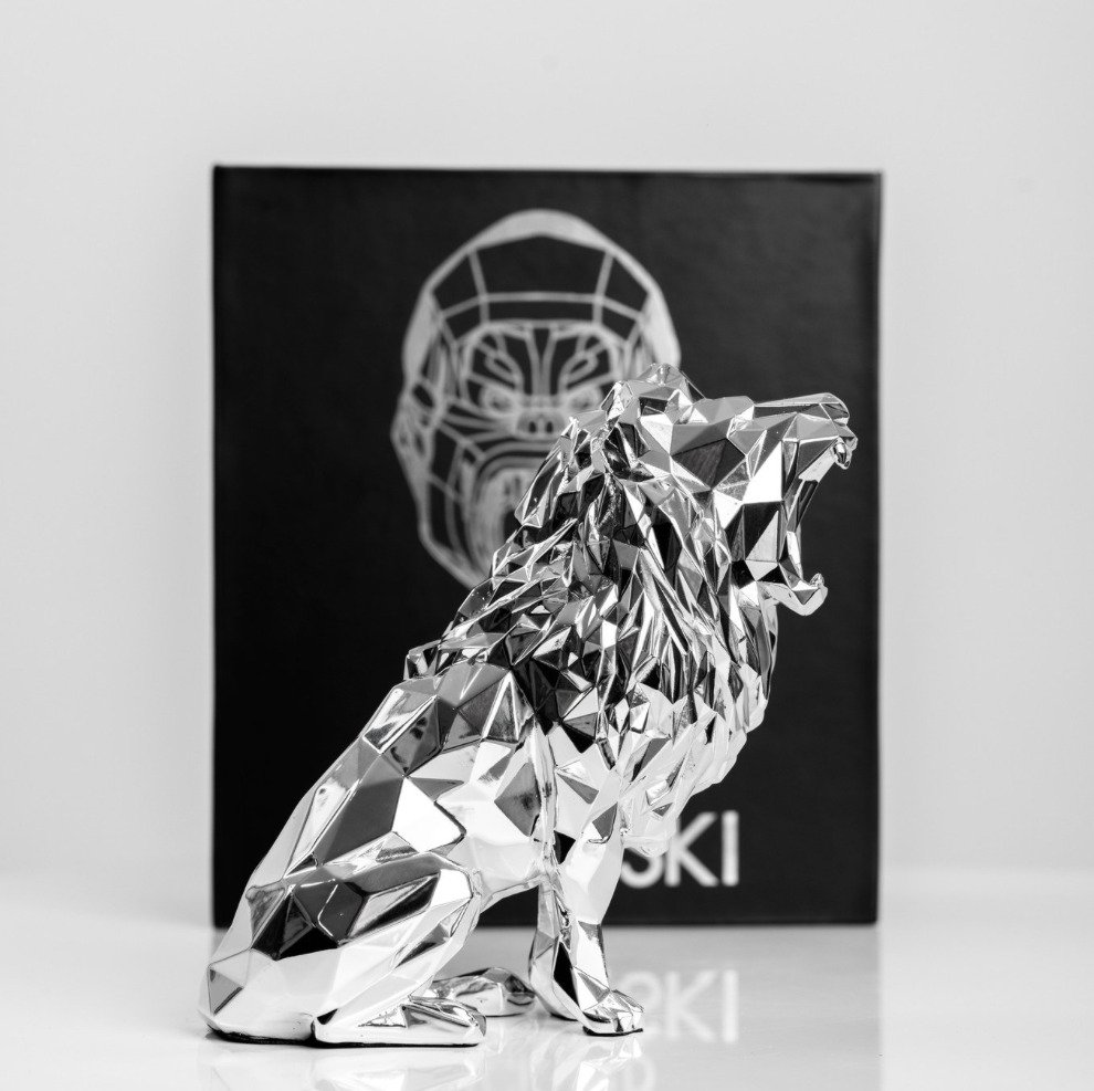 Richard Orlinski (1966) - Roaring Lion (Silver Edition) #1.0