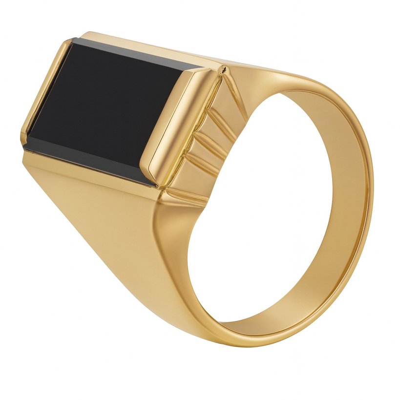 Inel - 18 ct. Aur galben - 15.00ct. tw. Onyx #1.0