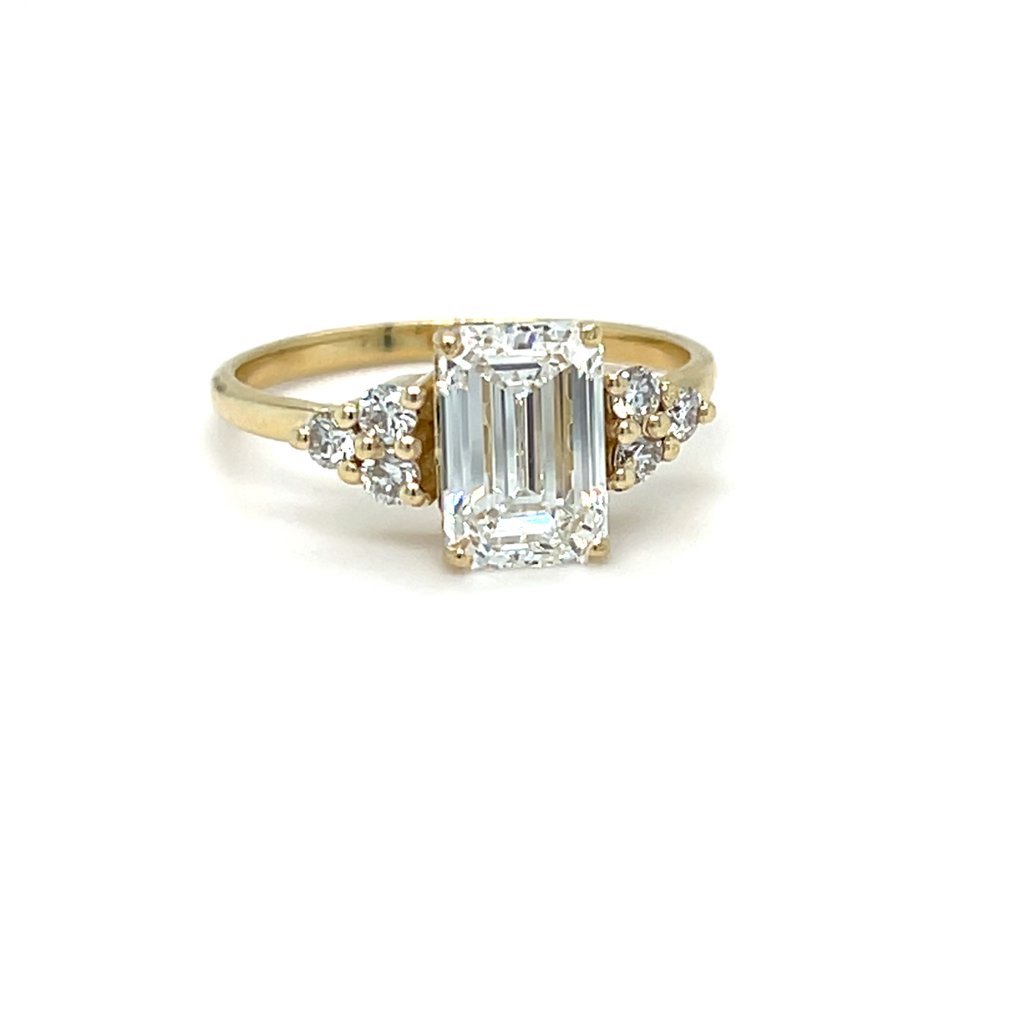 Ingen reservasjonspris - Ring - 14 karat Gull - 3.00ct. tw. Diamant (Lab-dyrket) - Diamant #1.0