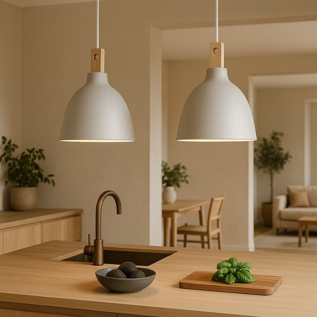 Nordlux - Bønnelycke MDD - Κρεμαστό φωτιστικό οροφής (2) - Μενταγιόν Moku 29 - Λευκό / Τηλεγκρι - Ash - 2 αντικείμενα #2.1