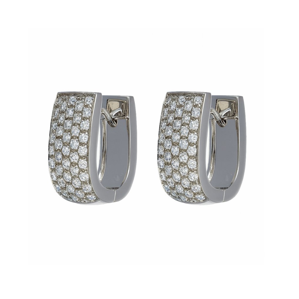 耳环 - 18K包金 白金 -  1.29ct. tw. 钻石 (天然)  #2.1