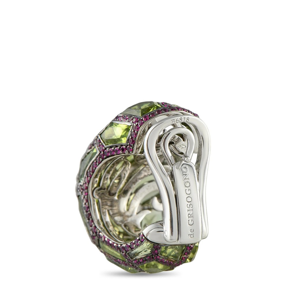 De Grisogono - Σκουλαρίκια - 18 καράτια Λευκός χρυσός, σκουλαρίκια από λευκό χρυσό 18K με ρουμπίνι και περίδος de Grisogono #1.0