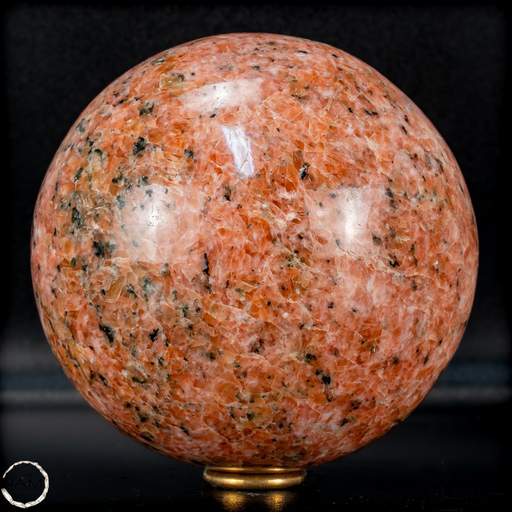 Φυσική πρώτη ποιότητα πορτοκαλί χαλαζίας και τουρμαλίνης. Σφαίρα- 2219.19 g #3.2