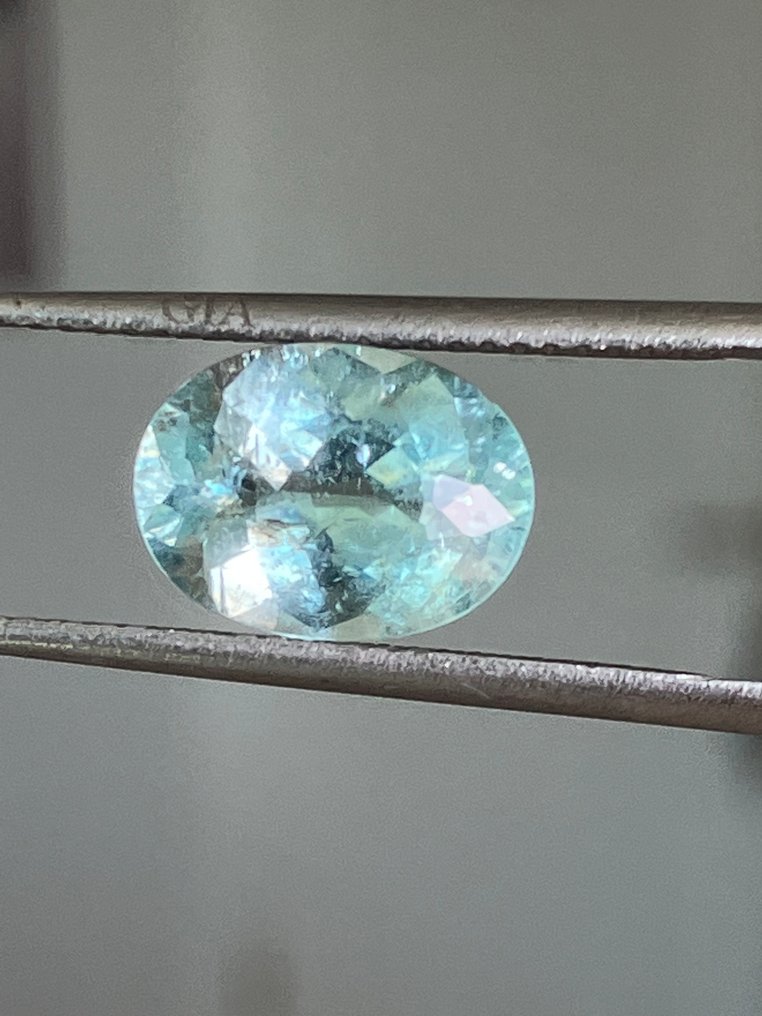1 pcs  绿色, 蓝色 帕拉伊巴碧玺  - 2.40 ct - 美国宝石研究院（GIA） #1.0