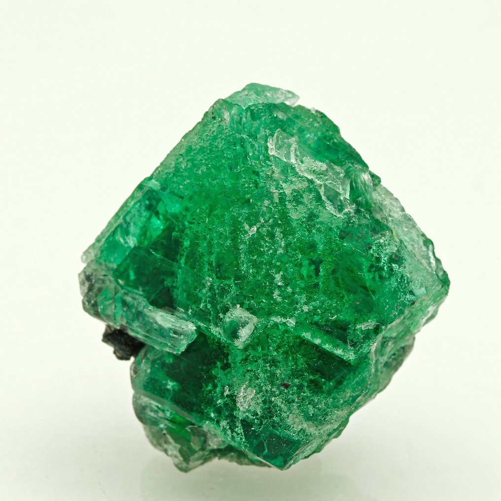 XL! Fluorit Verde Smarald – Octaedru Dublu Cristale - Înălțime: 4.7 cm - Lățime: 3.8 cm- 91 g #1.0