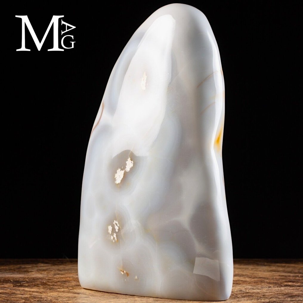 White Agate Free Form - Massive Formation of White Ocellated Agate - Altezza: 285 mm - Larghezza: 185 mm- 7135 g #3.2