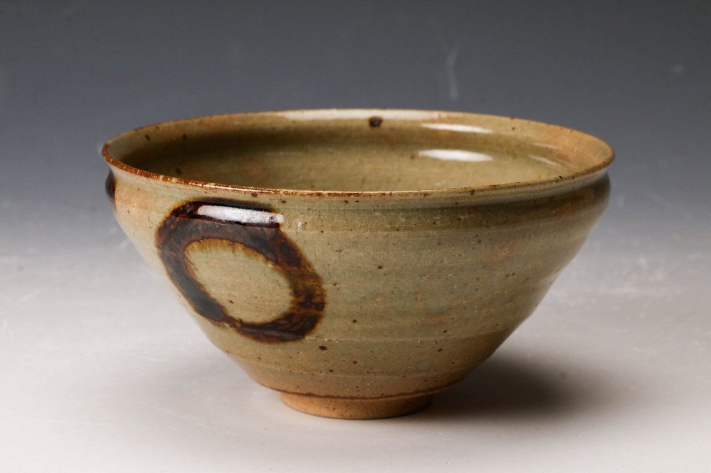 Enso Tenmoku Chawan by Haruji Kato with Box Signed by Sokan Fusensai (10th Grandmaster of the Matsuo - Chawan - Πορσελάνη #1.0