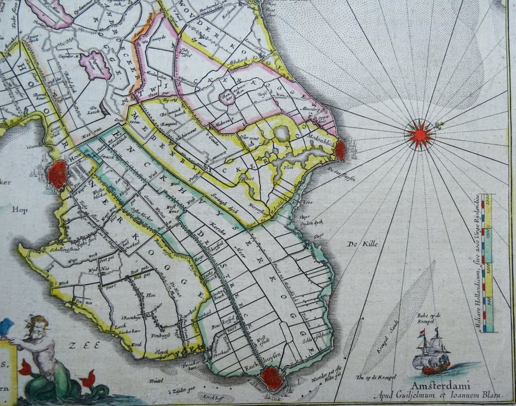 Netherlands - North Holland, West Friesland, Amsterdam, Hoorn, Enkhuizen, Alkmaar, Kop van Noord Holland....; W. Blaeu / J. Blaeu - Hollandiae pars Septentrionalis, Vulgo Westvriesland en ’t Noorder Quartier. - 1621-1650 #2.1
