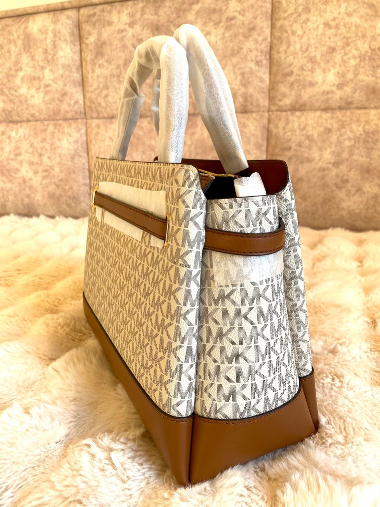 Michael Kors Collection - Reed LG CZ  Belted Satchel Vanilla - Handbag #1.0