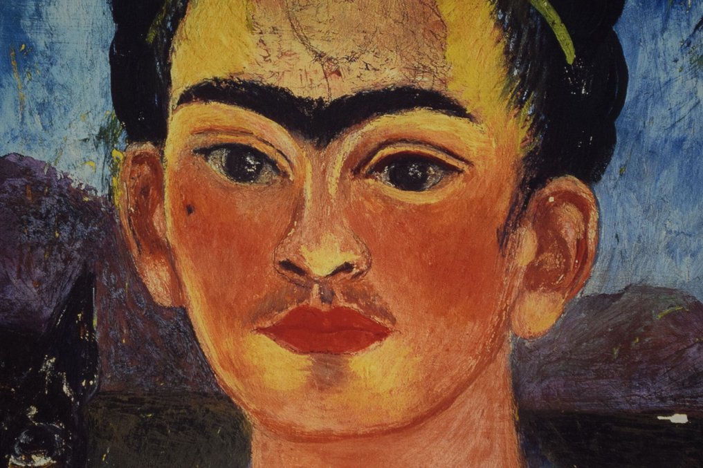 Frida Kahlo - "SELF PORTRAIT" - Original vintage poster - year 1996 #3.2