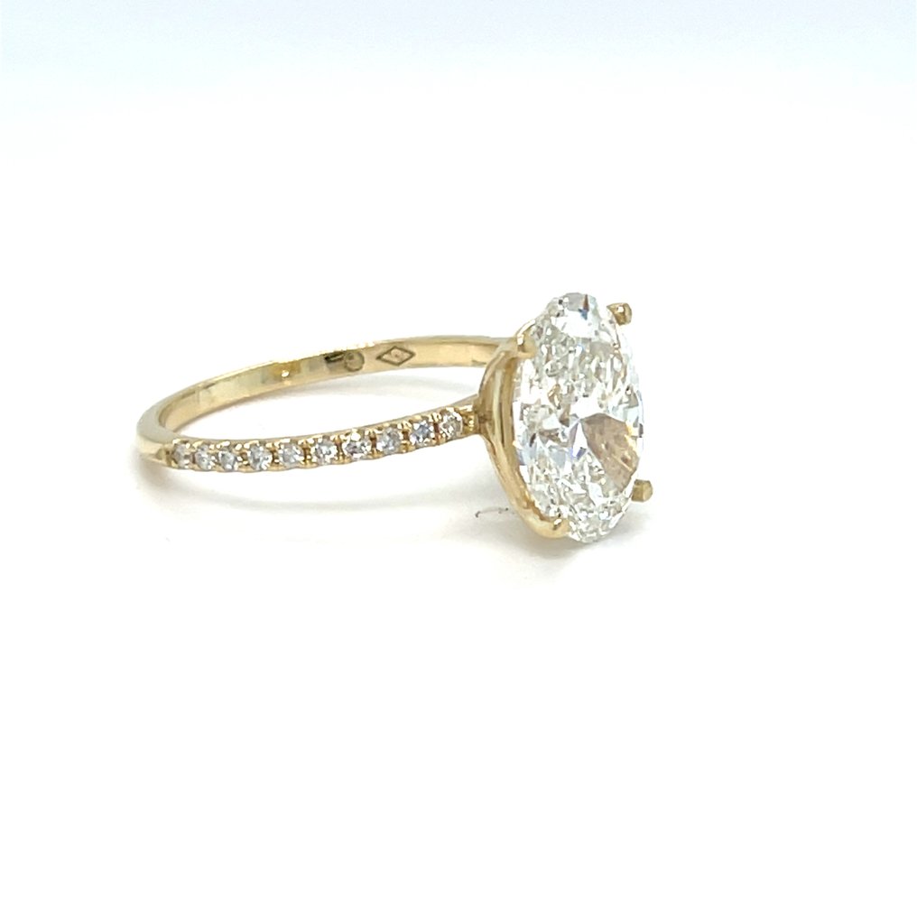 Zonder Minimumprijs - Ring - 14 karaat Geel goud - 3.33ct. tw. Diamant (Lab-grown) - Diamant #4.3