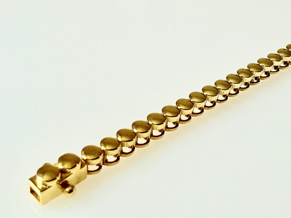 Bracelet - 14 carats Or jaune - 1.16ct. tw. Émeraude - Diamant - G-H #4.3