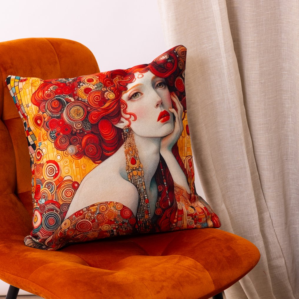 3 Federe Artistiche 45×45 cm - Hyllning till Klimt – Made in Italy - Kudde (3) #1.0