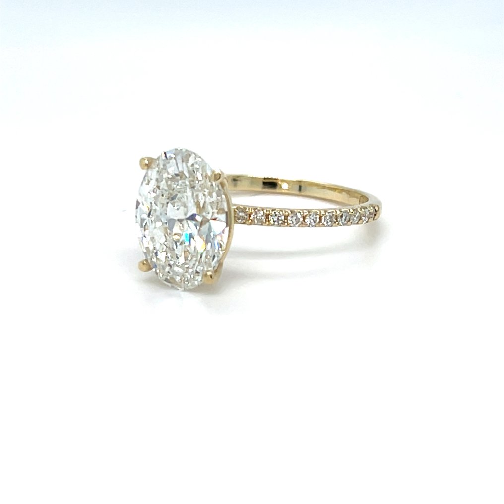 Zonder Minimumprijs - Ring - 14 karaat Geel goud - 3.33ct. tw. Diamant (Lab-grown) - Diamant #2.1