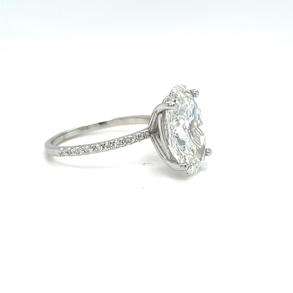 Δαχτυλίδι - 14 καράτια Λευκός χρυσός -  5.34ct. tw. Διαμάντι (Εργαστηριακής καλλιέργειας) - Διαμάντι #1.0