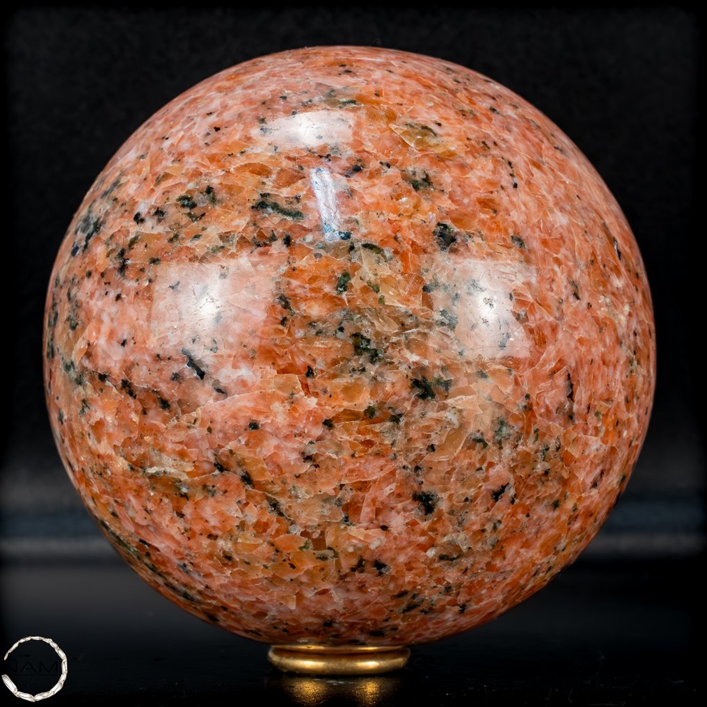 Φυσική πρώτη ποιότητα πορτοκαλί χαλαζίας και τουρμαλίνης. Σφαίρα- 2219.19 g #4.3