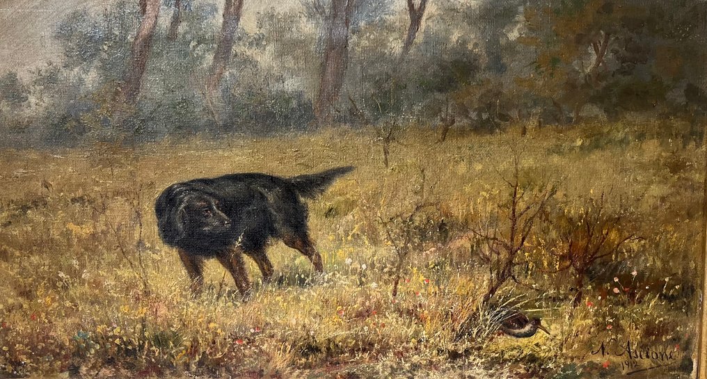 Nicola Ascione (1870-1957) - Cane da caccia #1.0