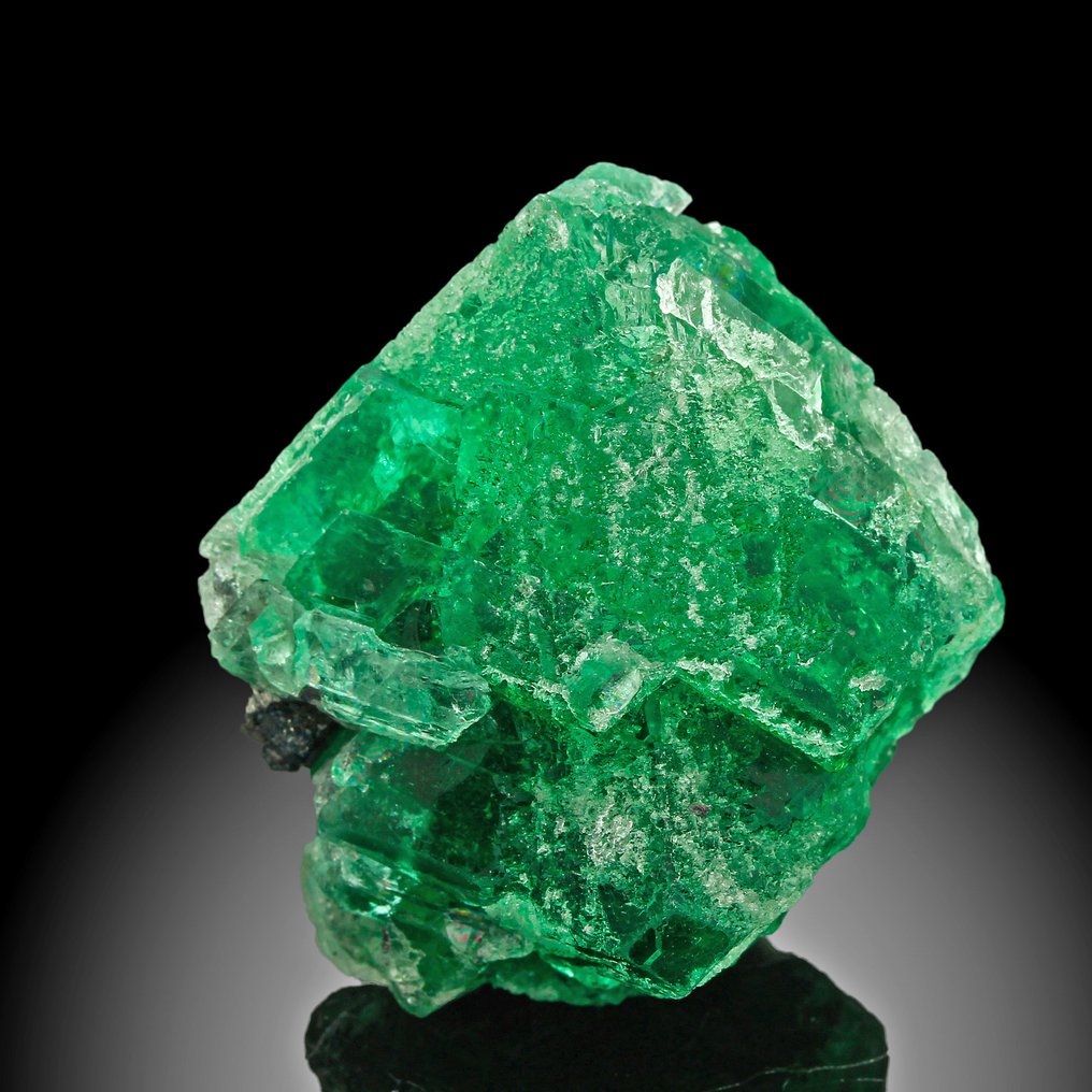 XL! Fluorit Verde Smarald – Octaedru Dublu Cristale - Înălțime: 4.7 cm - Lățime: 3.8 cm- 91 g #1.0