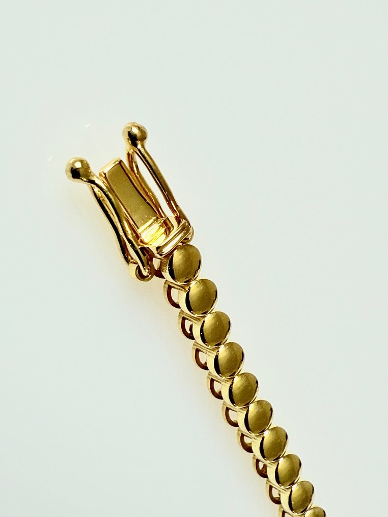 Bracelet - 14 carats Or jaune - 1.16ct. tw. Émeraude - Diamant - G-H #1.0